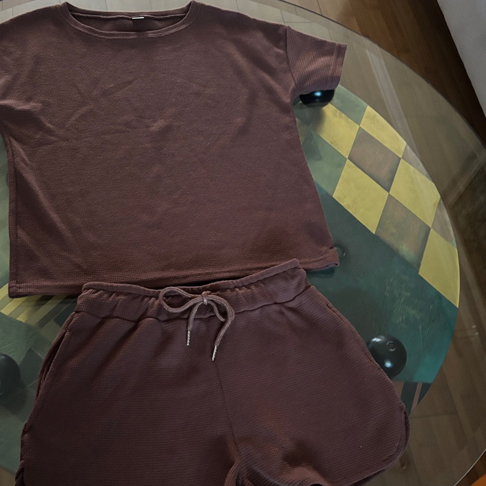 Women's Athletic Brown Shorts Set
